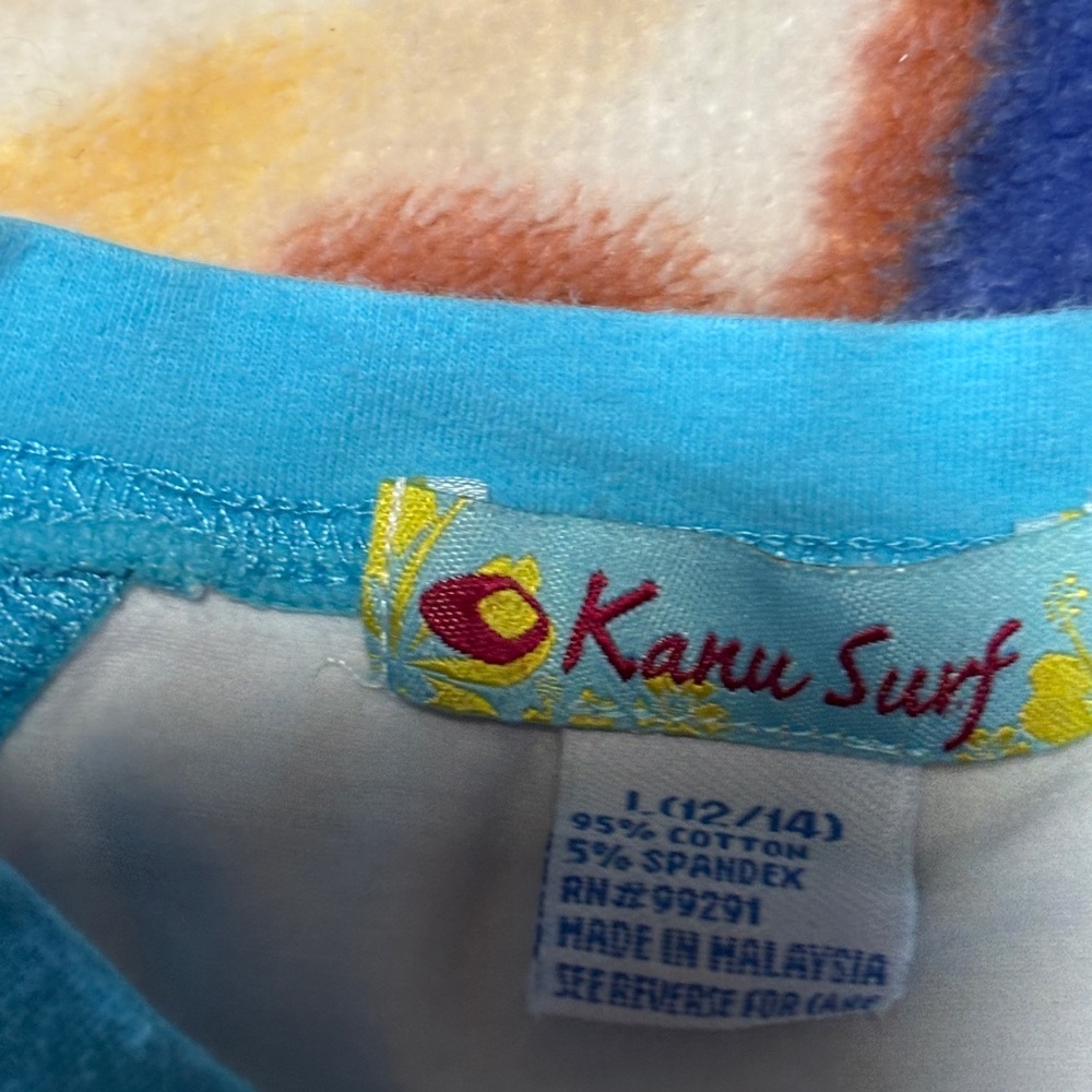 Kanu Surf Blue and White Kids' Floral Tee - Picture 3 of 5